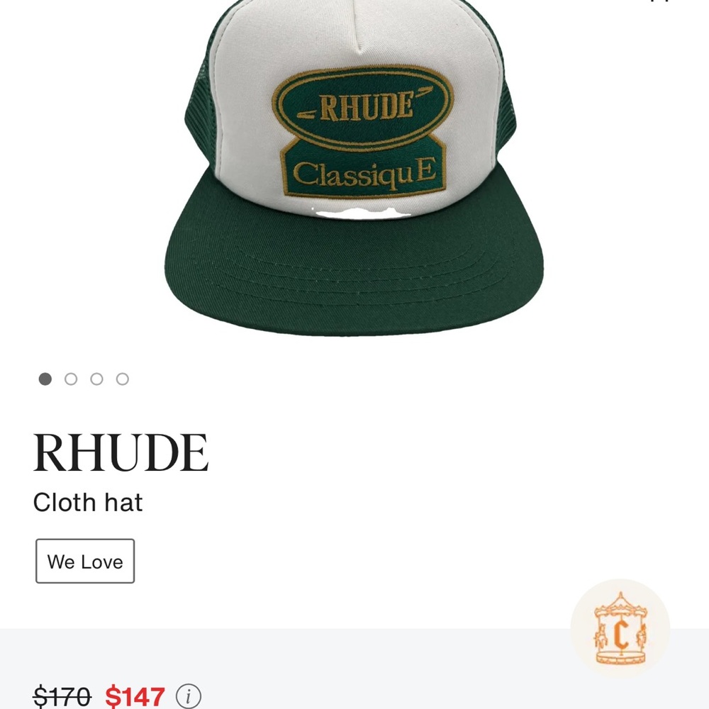 Rhude Black and Green Mesh Cap